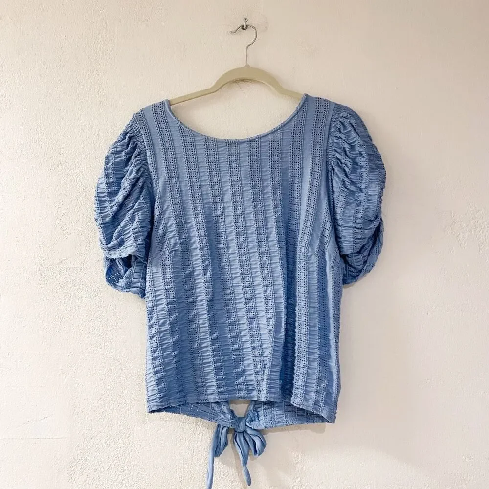Free People Star Struck Open Back Top in Blue Extra Large